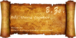 Báthory Zsombor névjegykártya